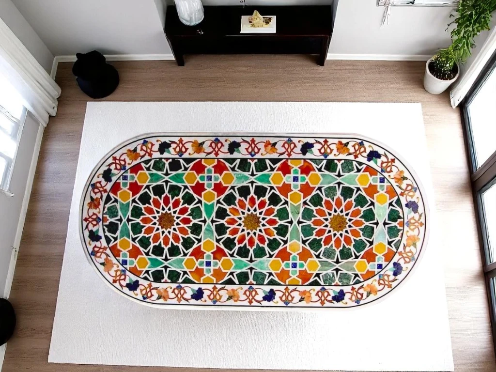 Rectangular Center Table with Rounded Edges : Free Shipping